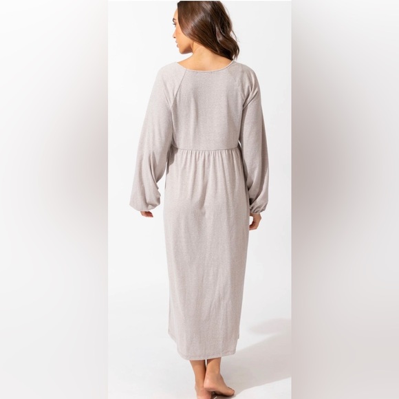 Threads 4 Thought Tan Brigitte Tie Neck Dress Size Medium NWT - Picture 3 of 13